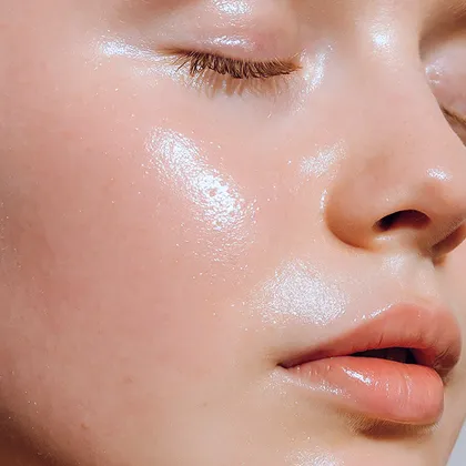 Close-up of a glowing, healthy face, showcasing personalized skincare treatments at Natural Beauty by Helen in Twickenham, London.