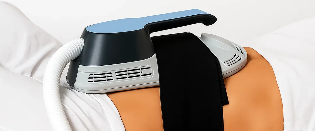 Compression therapy device used for holistic body sculpting at Natural Beauty by Helen in Twickenham, London.