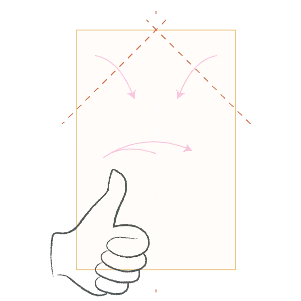 Image is of a sheet of paper with a doodle of a hand giving a thumbs up. This represents step 2 in our process - design and collaboration.