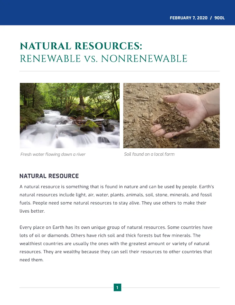 Natural Resources Article