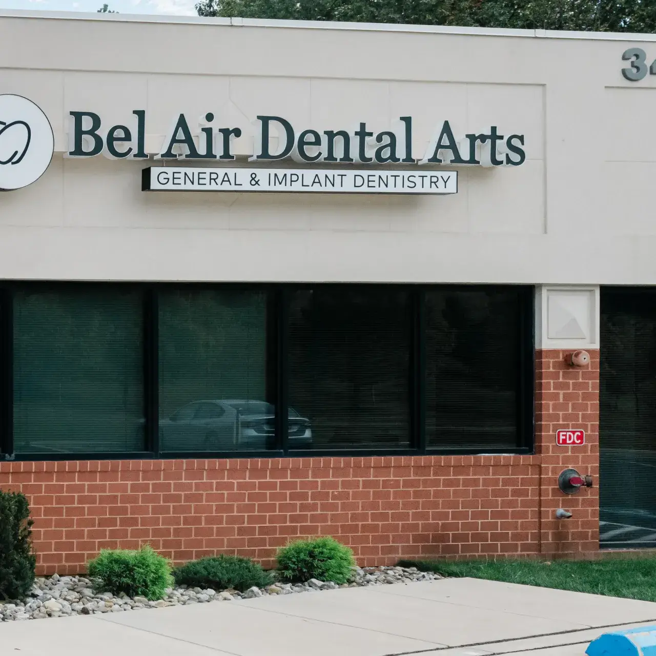 Exterior signage of Bel Air Dental Arts - In Abingson MD