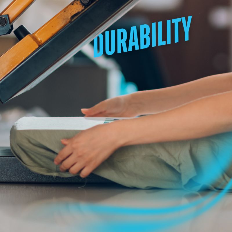 a shirt placed on a heat press machine