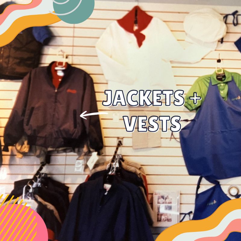bomber jacket and quilted vests in the 90s