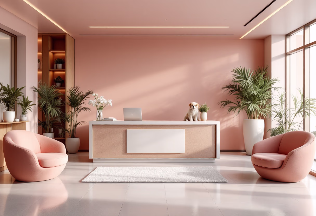 image of the clinic reception area (for a veterinary clinic)