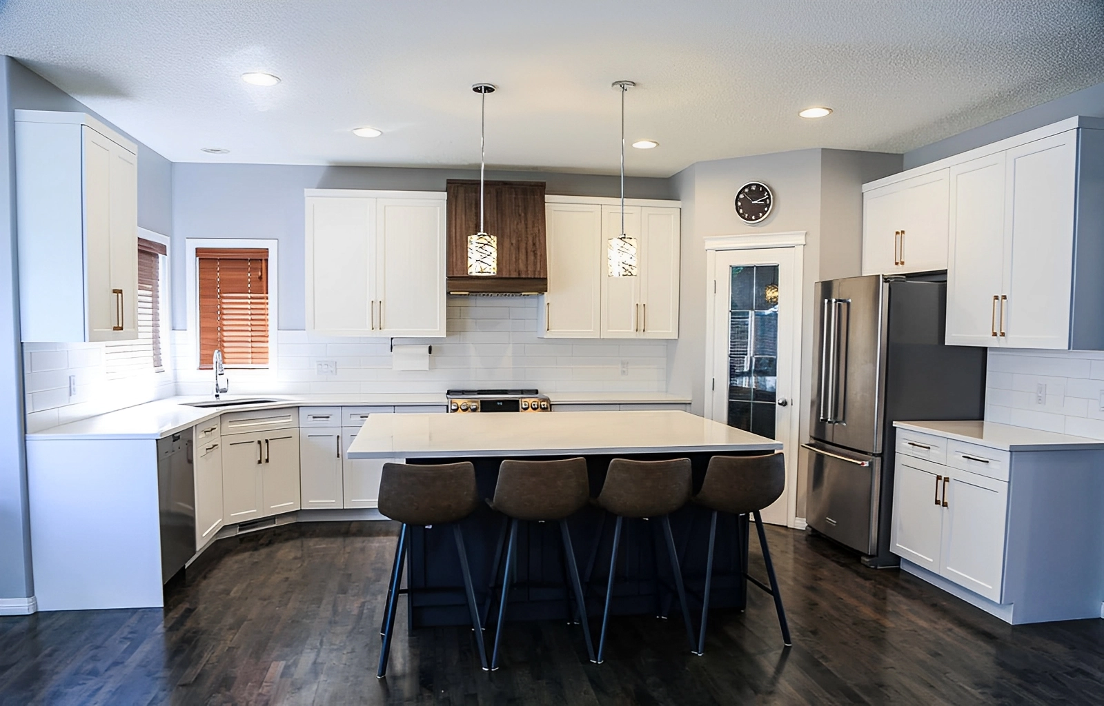 White coloured kitchen cabinets