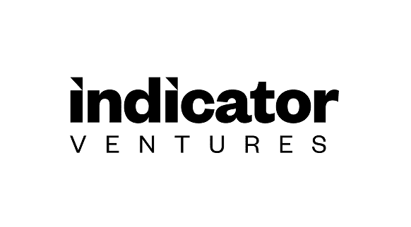 Indicator Ventures logo in black and white with Affiniti typography style