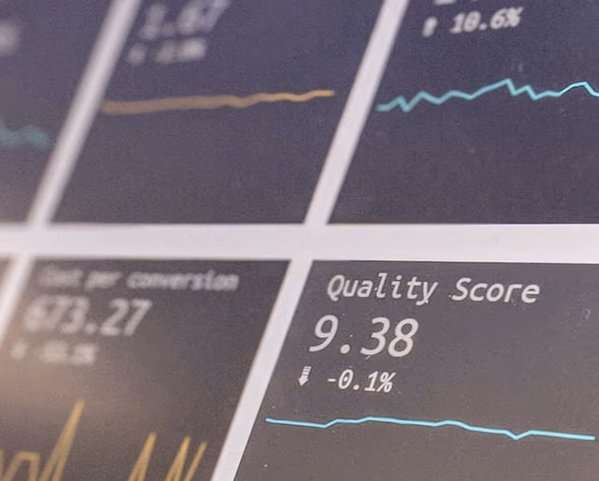 Analytics dashboard showing performance metrics.