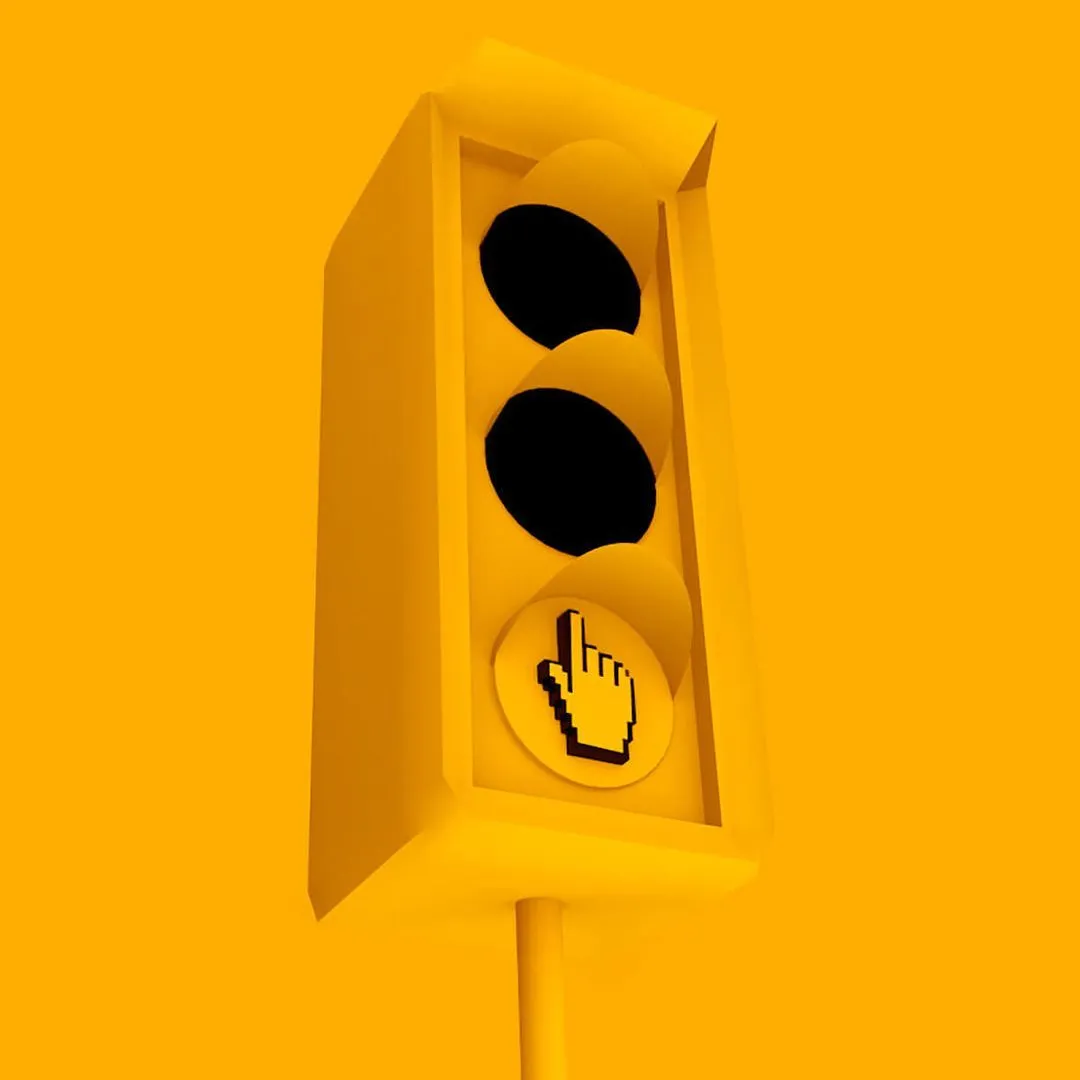 3D clicker icon representing traffic and website optimisation