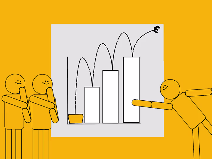 Illustration of a Senior Account Manager showing people a graph
