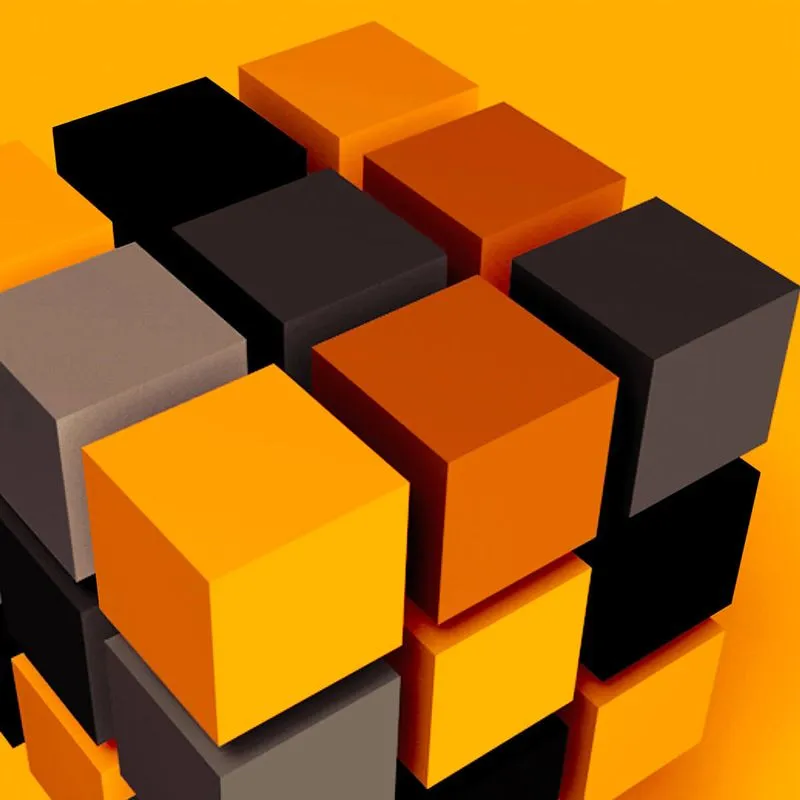 3d Rubiks cube with each square representing a microservice