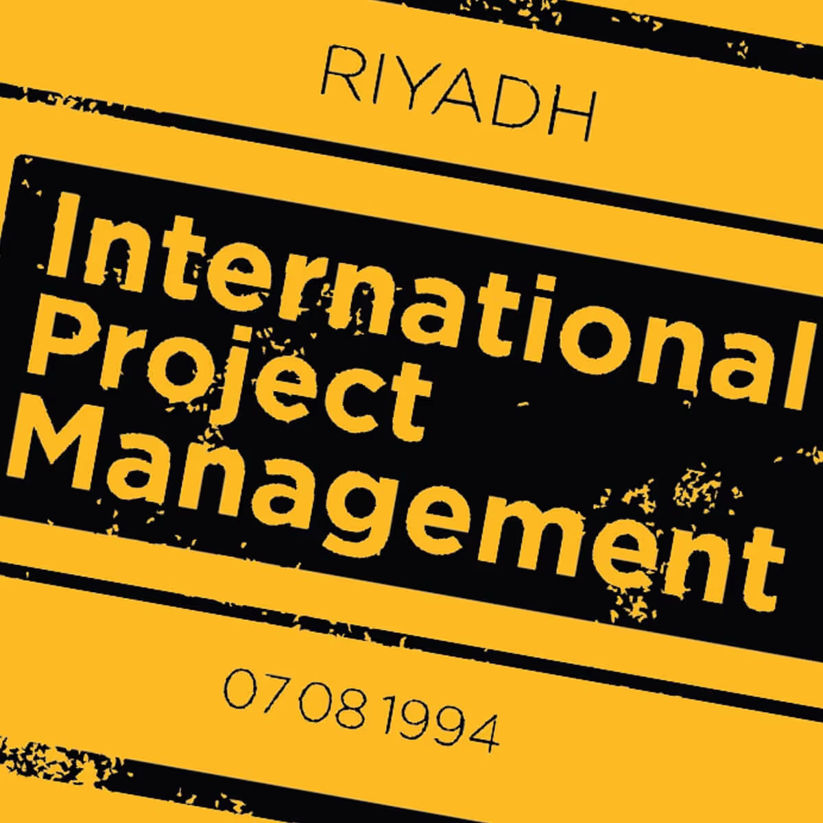 Ticket to Riyadh with the words 'international project management' on it.