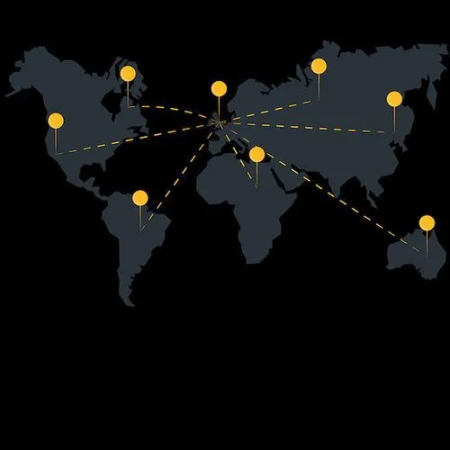World map representing worldwide growth and leads