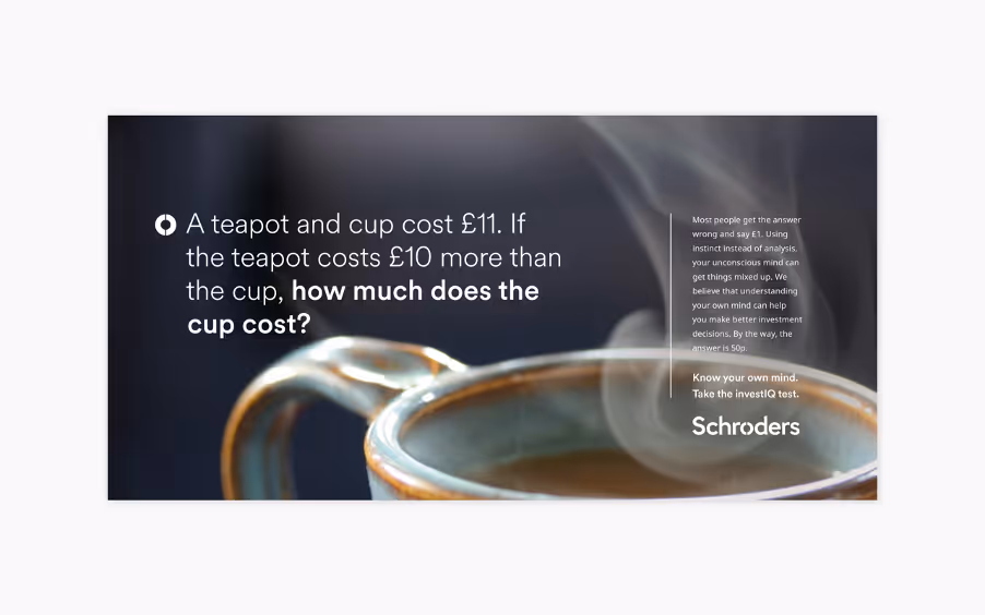 A Schroders advert about finance