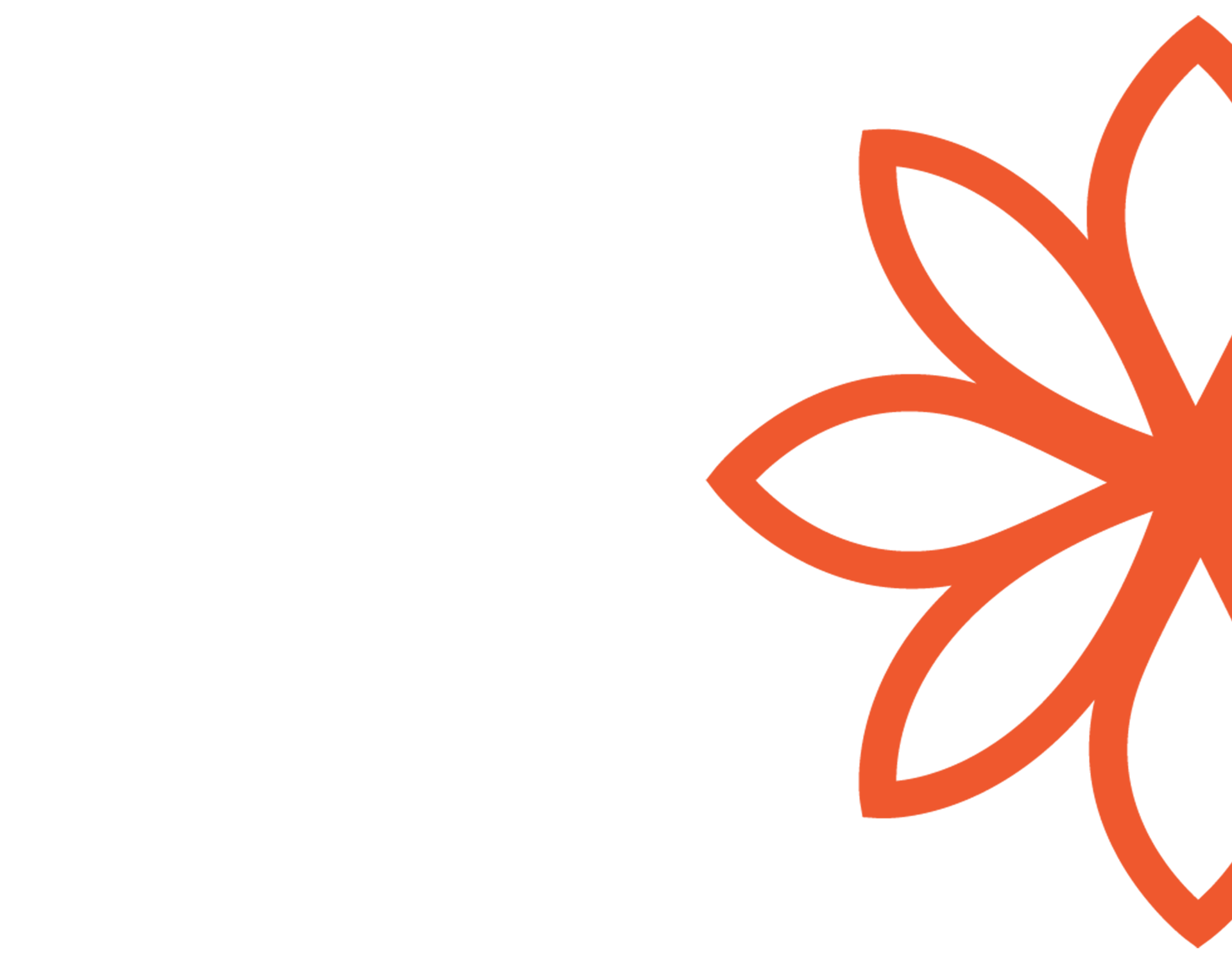 Large solid orange flower shape with multiple pointed petals on white background.