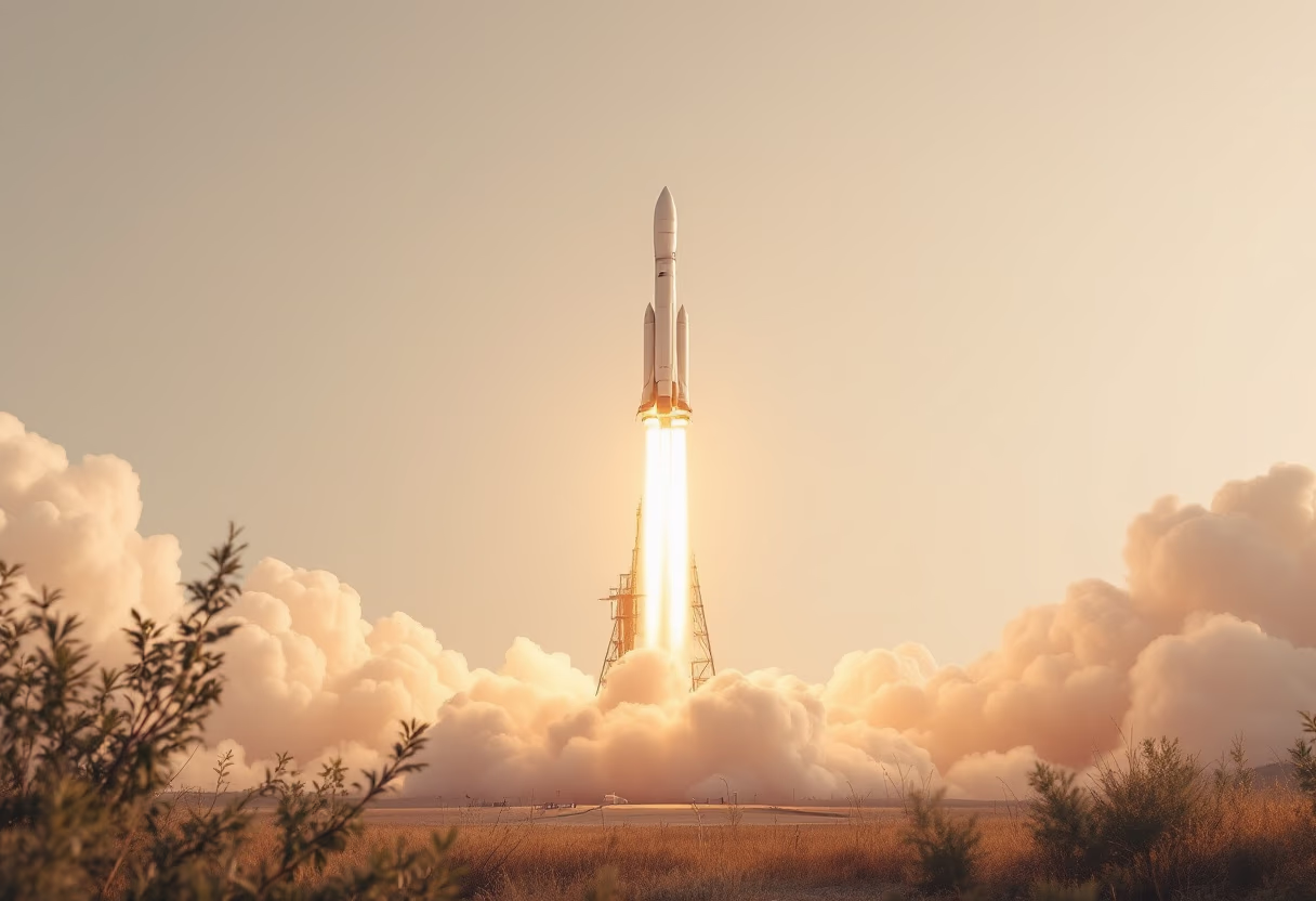 image of rocket launch for space tech