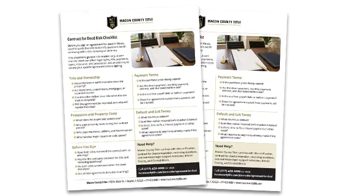 Contract for Deed Risk Checklist