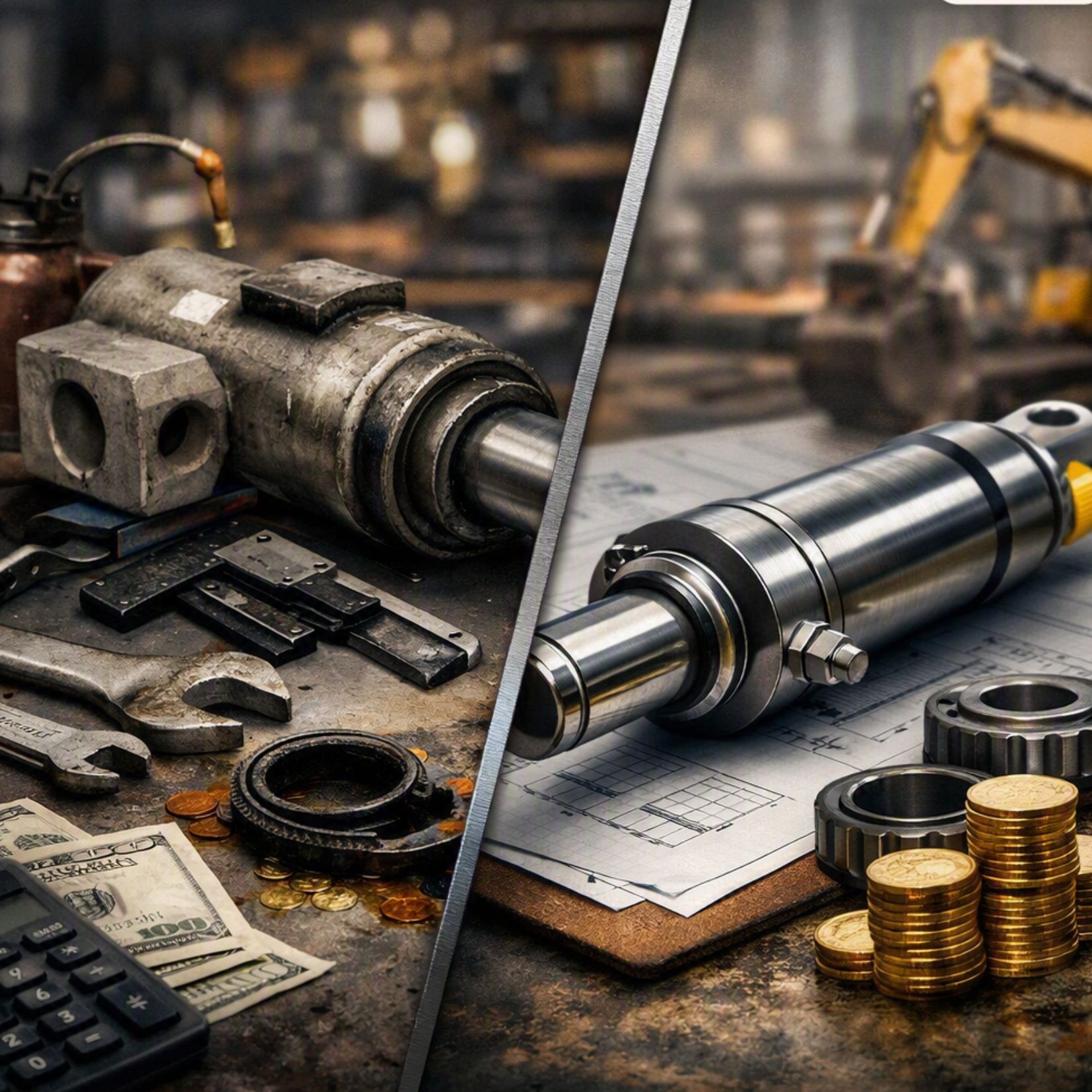 Costos comparativos: reparar vs. reemplazar cilindros hidráulicos