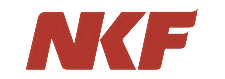 Red stylized uppercase letters NKF on a transparent background.