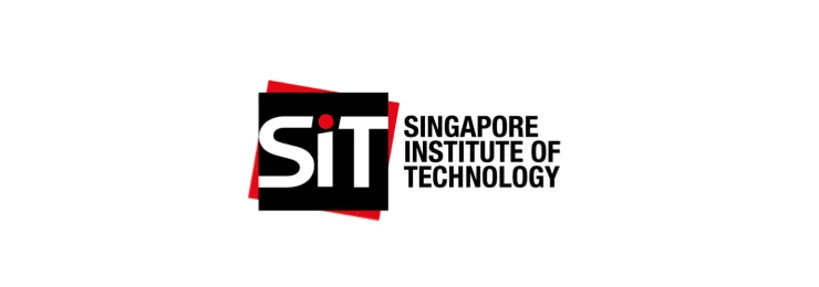 Singapore Institute of Technology logo with SiT letters in white and red on a black and red background.