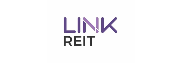 Logo with the words LINK in purple and REIT in black on a white background.