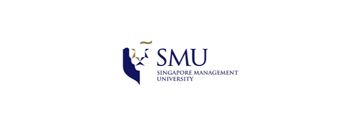 Singapore Management University logo with an abstract blue and gold design beside SMU text.
