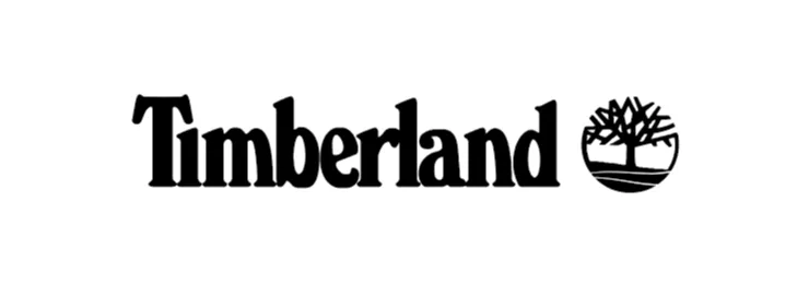 Timberland logo with stylized tree inside a circle to the right of the text.