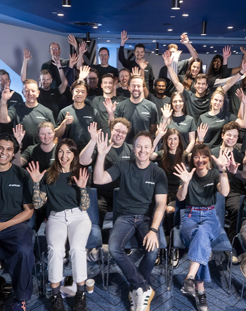 Fun photo of the Affinda team at work