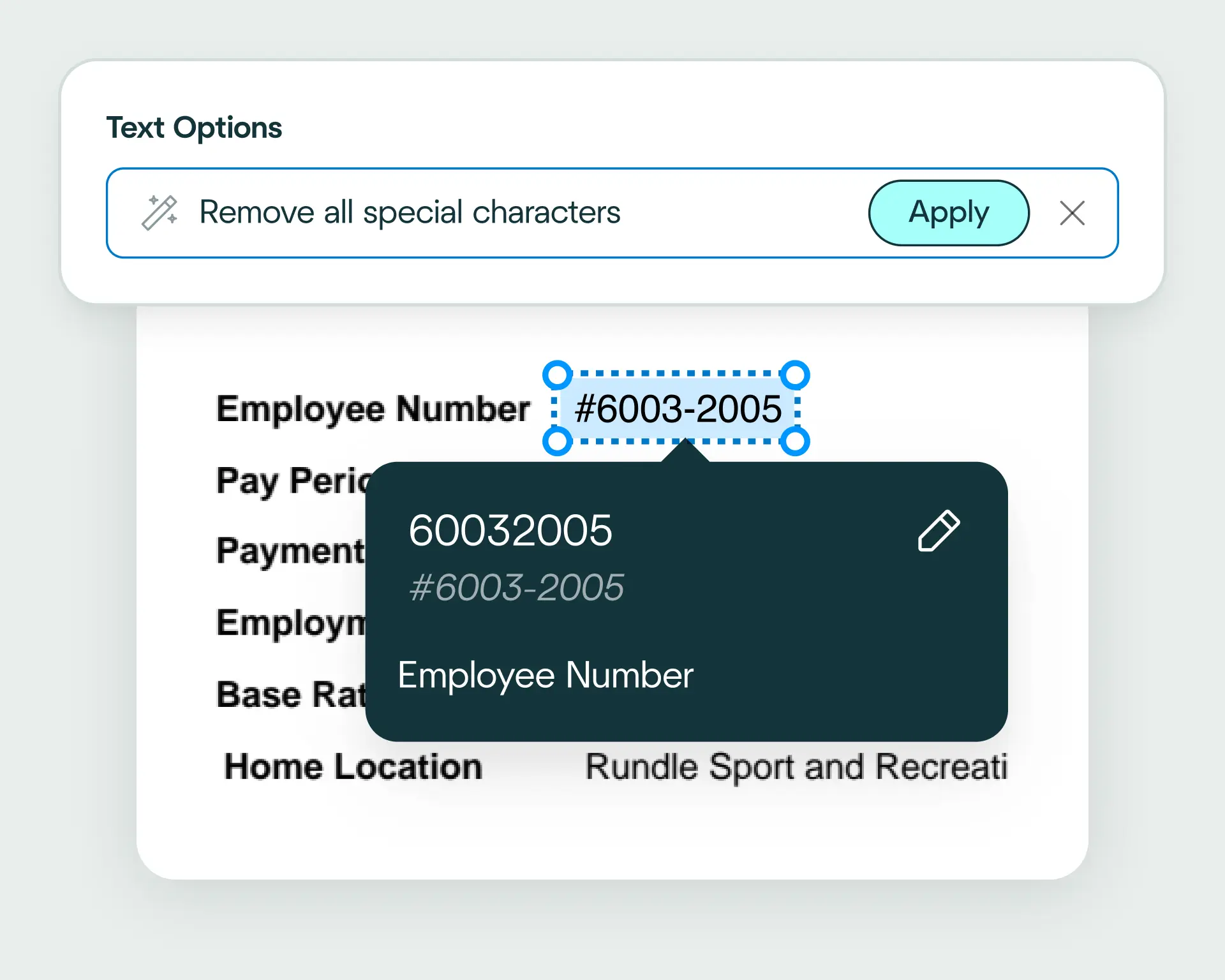 Example of how to configure data transformations in the Affinda Platform