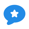 Blue messaging bubble with white star icon for social media or chat app