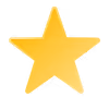 Bright yellow five-pointed star on a white background