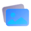 Abstract blue and purple overlapping paper or folder icons