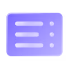 Purple list or document icon with three horizontal lines