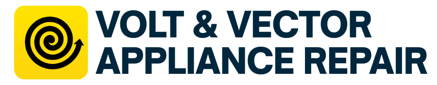 Volt & Vector Appliance Repair logo with yellow and blue spiral icon