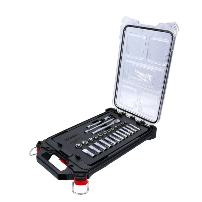 Milwaukee 4932478812 28 Piece Packout 1/4” Drive Metric Ratchet & Socket Set