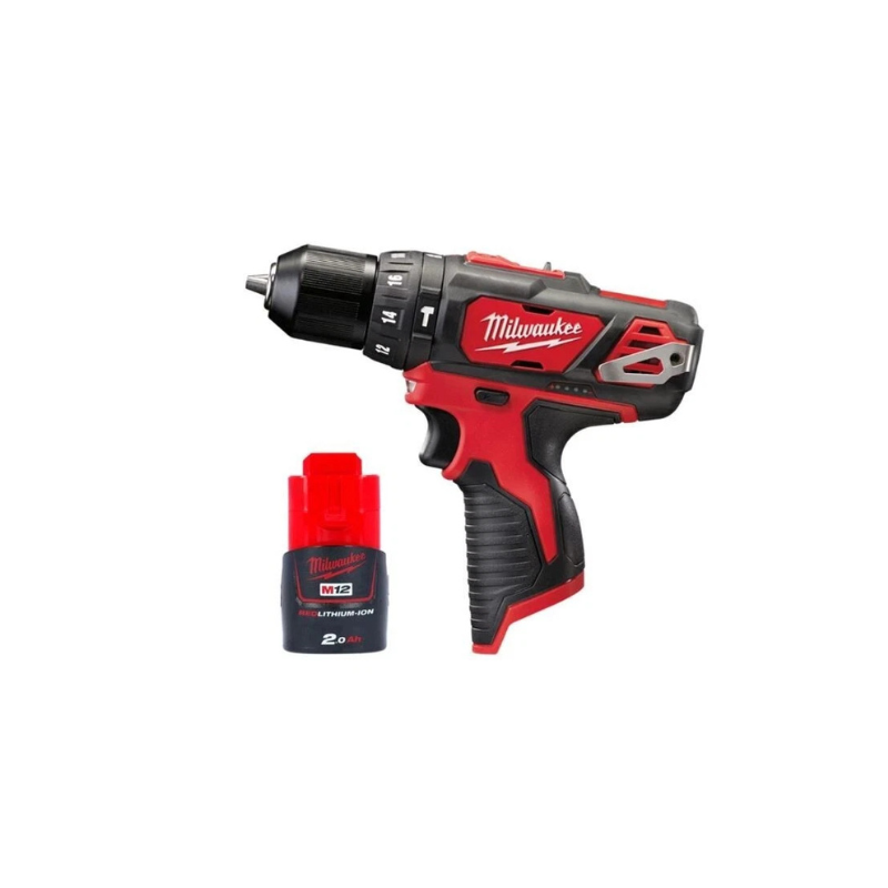 Milwaukee M12BPD 12V Cordless 10mm Compact Combi Hammer Drill 1 x 2.0Ah Battery