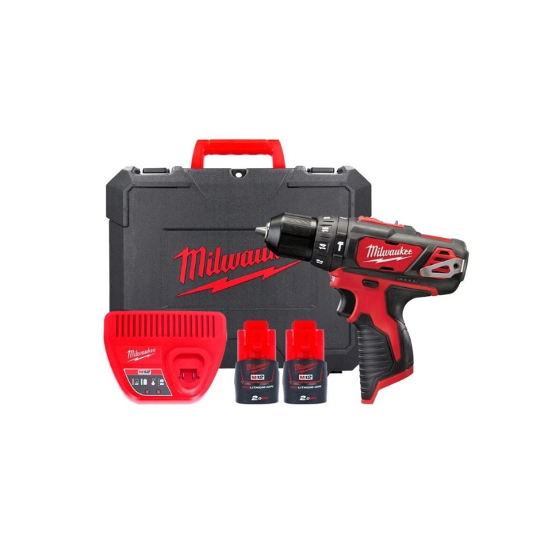 Milwaukee M12BPD-202C 12V Cordless Compact Combi Drill 2 x 2.0Ah Batteries Case