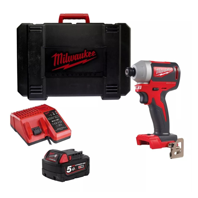 Milwaukee M18 BLID2-501 18V Impact Driver 1x 5.0Ah Battery, Charger & Case