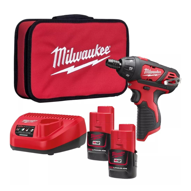 Milwaukee M12 BSD-152B 12V Compact Screwdriver, 2x 1.5Ah Batteries Charger & Bag