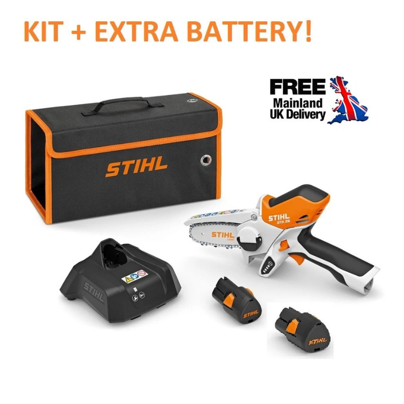 STIHL GTA 26 MINI HANDHELD CHAINSAW PRUNER FULL KIT + EXTRA AS2 BATTERY!