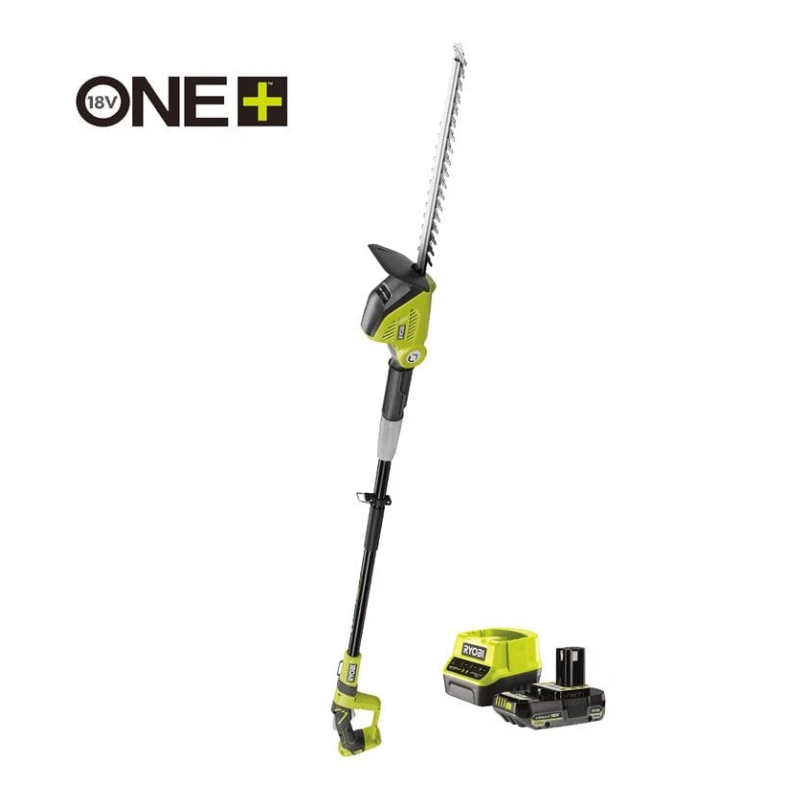 RYOBI 18V ONE+ Cordless 2.9m Pole Hedge Trimmer Starter Kit (1 x 2.0Ah Battery)