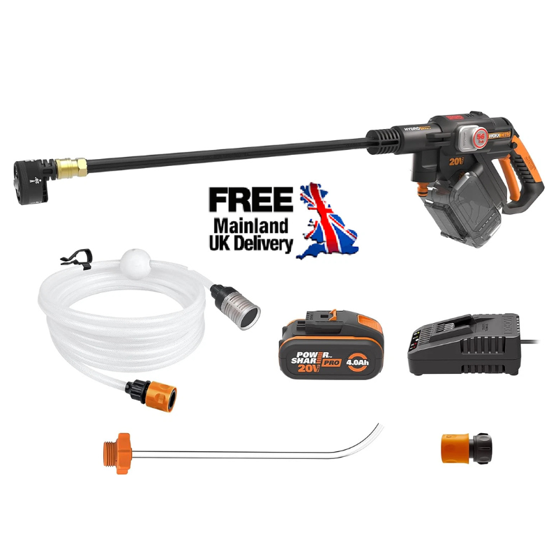 WORX Hydroshot Powershare Cordless Pressure Cleaner 56bar 4.0Ah WG633E