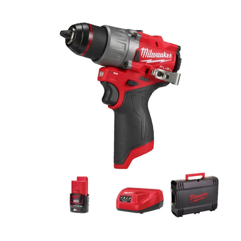 Milwaukee M12FDD2-201X M12 FUEL Drill Driver Kit 1 x 2.0Ah Battery & Charger NEW