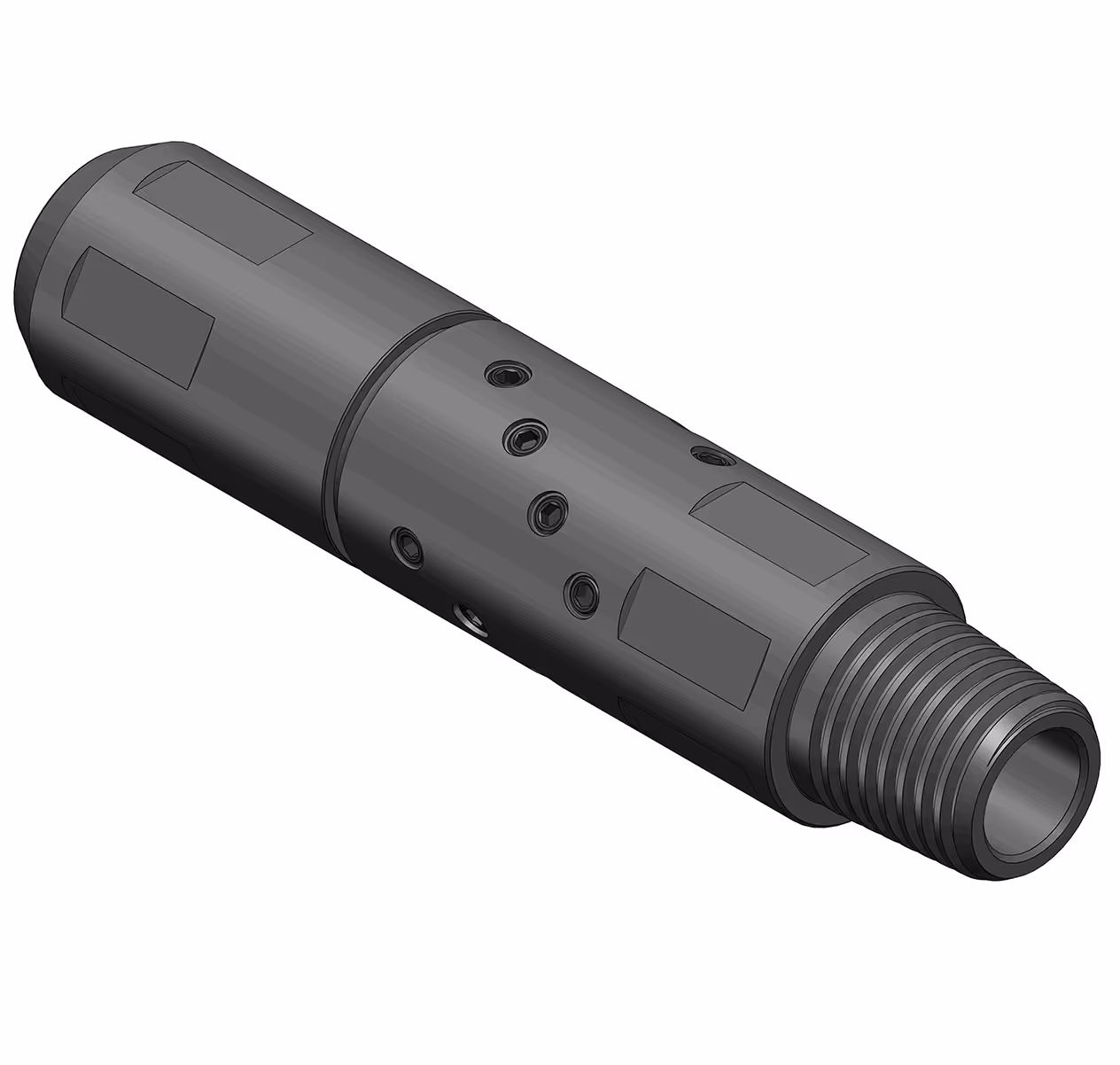 The Grapple Dimple Connector is an external type coiled tubing connector with high tensile 
strength and high torsion strength. It is connected to the Coiled Tubing by grub screws and slips.