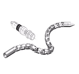 The threading snake is used to guide the coiled tubing through the goose neck and into the injector.