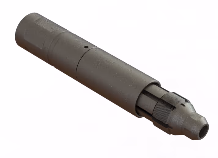 The flow activated releasable spear is a variable catch internal spear used to retrieve a lost cylindrical fish from the wellbore.