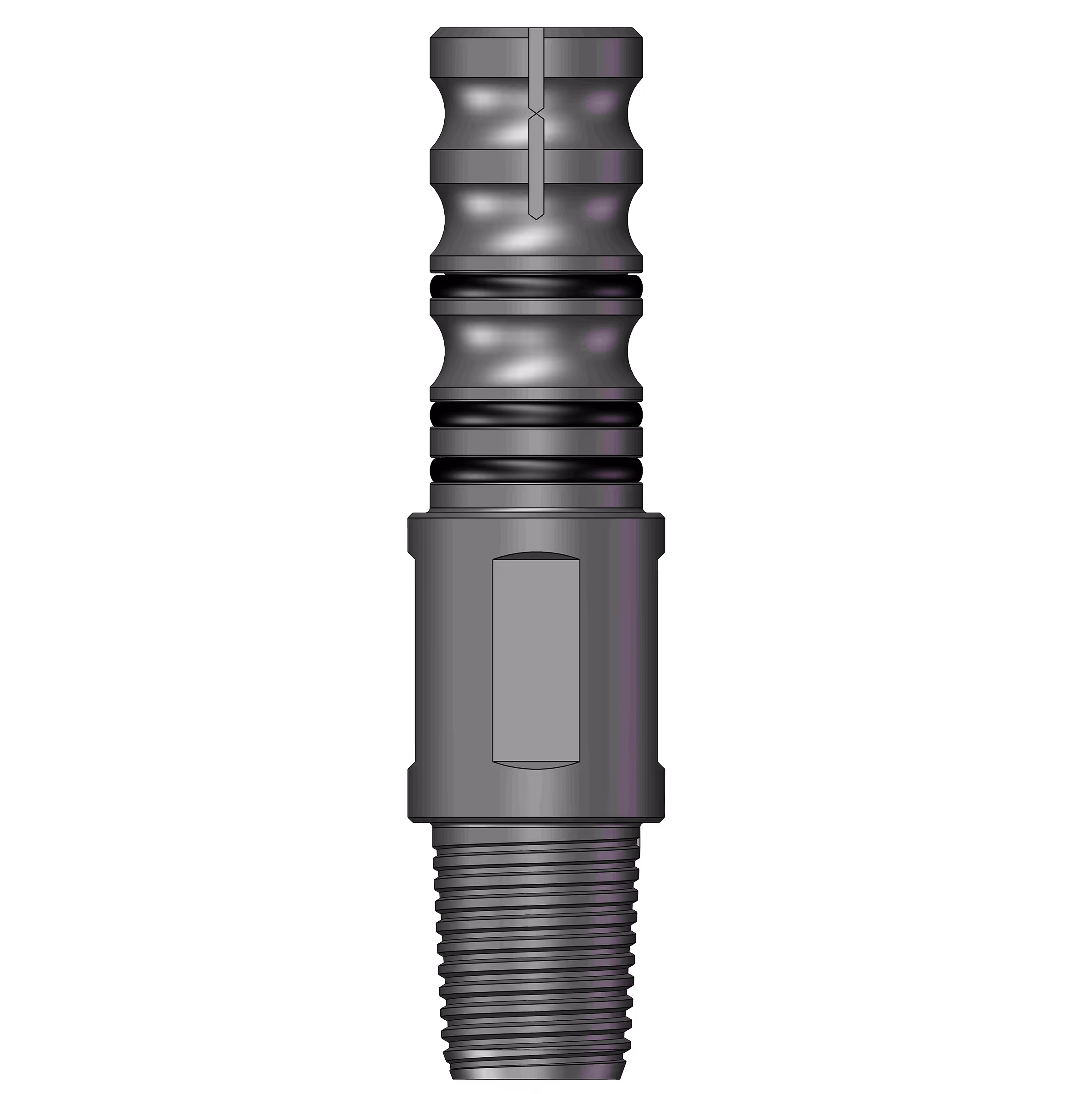 The roll-on connector allows the attachment of coiled tubing to the CT tool/work string via a threaded connection. This connector is easy to install, reliable and practical. The roll-on crimping tool is available to aid in installing the connector the coiled tubing.