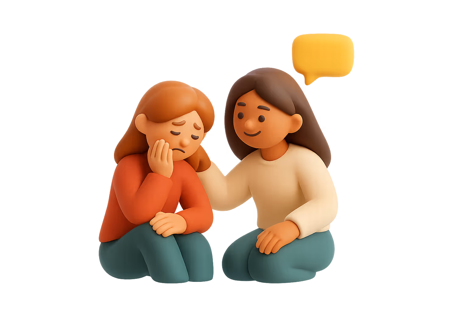 Woman comforting another woman