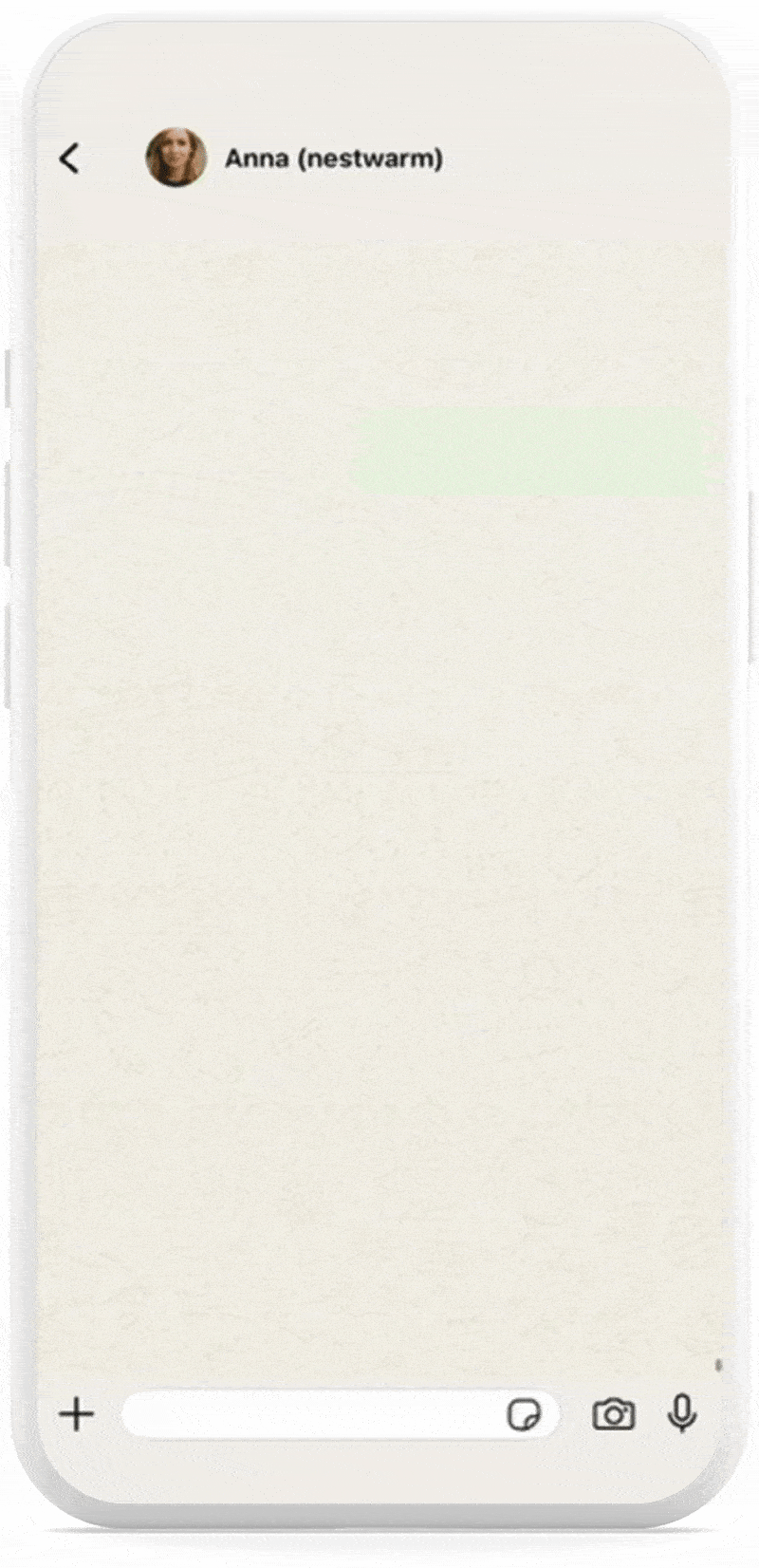 Screenshot of Nestwarm chat against feeling lonely in a new city