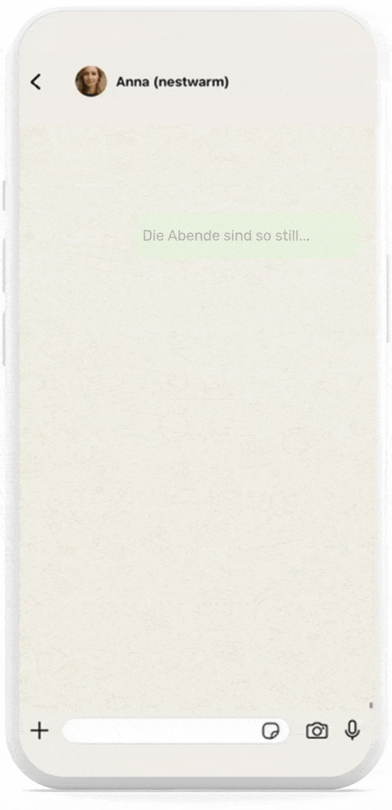 Screenshot von Nestwarm Chat gegen Einsamkeit nach einer Trennung