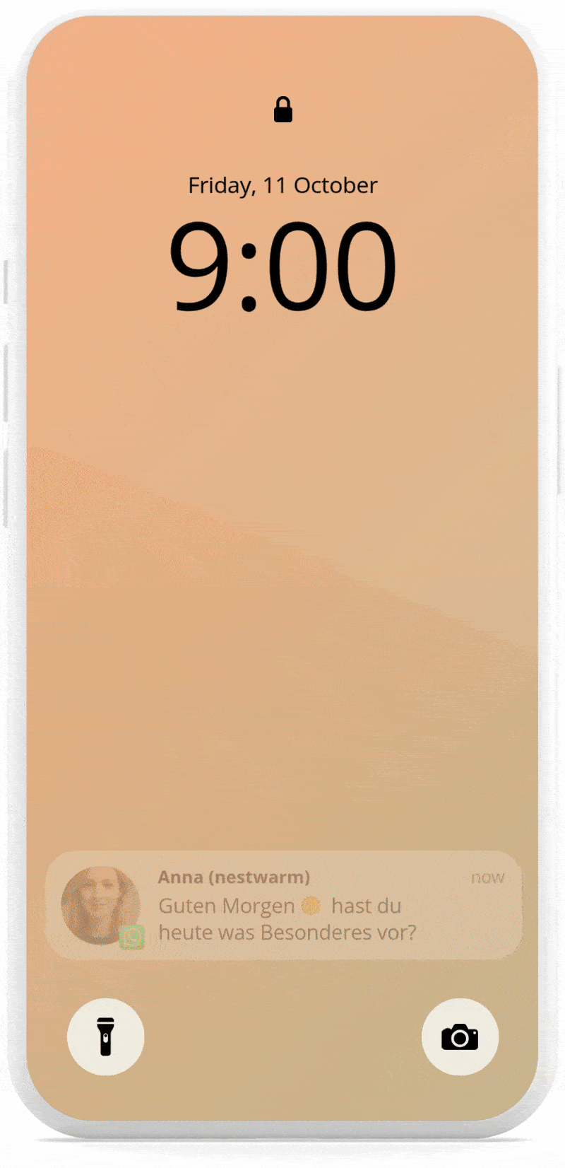 Screenshot von Nestwarm Chat geöffnet vom Home Screen